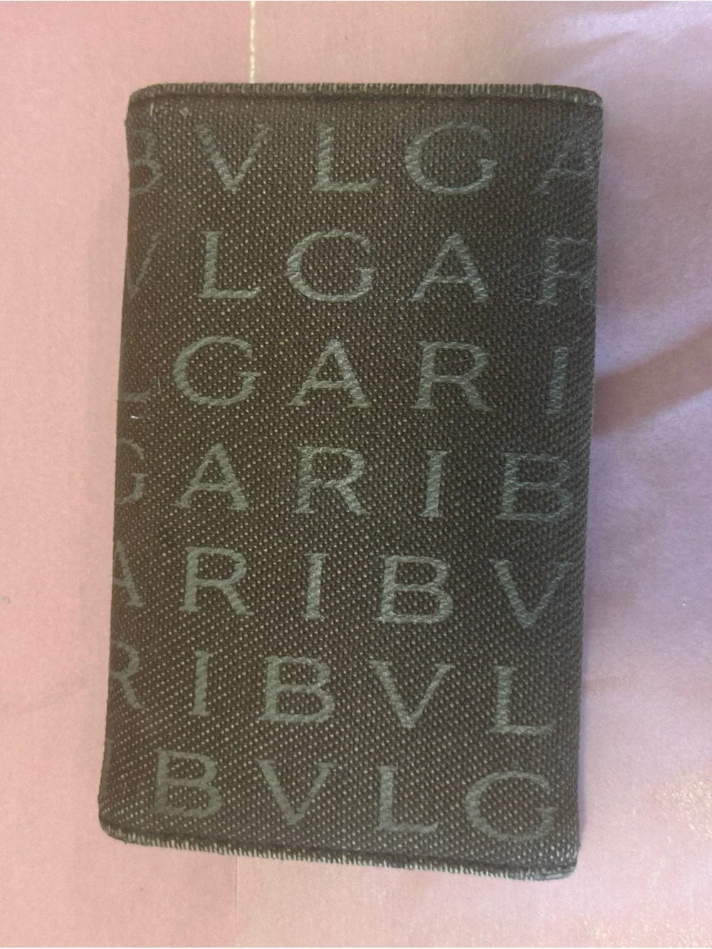 Bulgari Brown Logo Canvas Snap Wallet